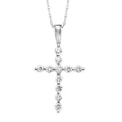 14K Diamonds Cross Pendant .50Ct. White Gold Pend W/Ch HDCR008-4WD *