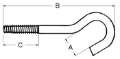10-24 X 1/2" (Opening) J-Bolt (Machine Threaded)