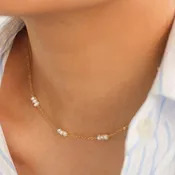 18K Gold Non-Tarnish Petite Pearl Choker