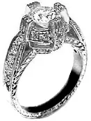 1 1/2ct Round Diamond Ring with Accents