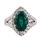 3.84ct Emerald Diamond Gold Ring