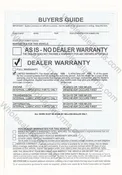 30 Day/1000 Mile 100% Warranty 3-Part Buyers Guide Plasticback (BGE-EZ16C)