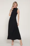 Black Crinkle Maxi Dress