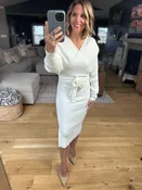 All I Want Knit Tie-Waist Sweater Dress