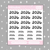 2026 Lettering Doodle Sticker