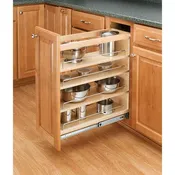 5'' Wide Base Cabinet Pullout Organizer with Wood Adjustable Shelves