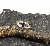 Amethyst Split Twig Ring