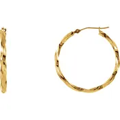 14kt Yellow Gold Twisted Hoop Earring