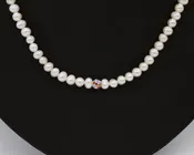14K Yellow Gold 18inch Freshwater Pearl/Crystal Necklace