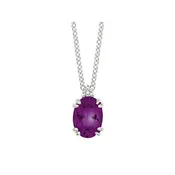 0.02Ctw Diamond & Created Alexandrite Birthstone Pendant