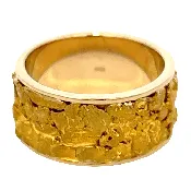 10mm Ladies Gold Nugget Ring