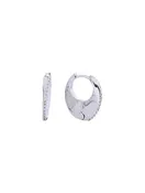 14K Gold Dipped Slim Hoop Pave CZ Earrings