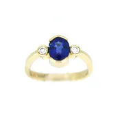 Blue Sapphire with Diamond Accent