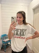 Ash Gray Plaid 'Merry Christmas' Trendy Winter Tee