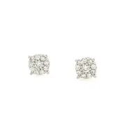 14K White Gold Round Diamond Stud earrings