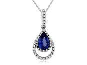 14K White Gold Pear shaped Tanzanite Necklace