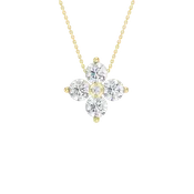 1.00ctw EF/VS Lab Grown Flower Petal Pendant 14KY