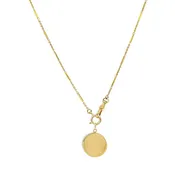 14k Gold Coin Holder Pendant 14k Bar Link Chain Necklace