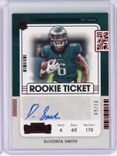 2021 Panini Contenders Red Variation Rookie Ticket Devonta Smith #107 /10 Auto Rookie RC Football Card