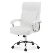 Adjustable Comfy Home Office Chair, Modern Nail Chair with Thick Backrest & Rolling Wheels 3558