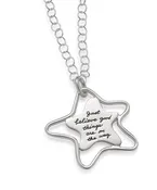 “Just Believe” Sterling Silver Star Necklace