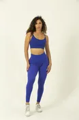 Seamless Ribbed Royal Blue Leggings | Twodiamondfit