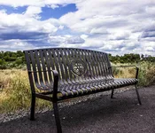 Arched Maple Metal Bench