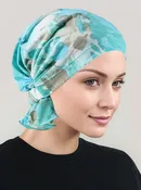 ABBEY-644#The Abbey Cap in Green Water Floral