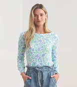 3/4 Sleeve Knit Breton - Painted Flowers