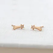 Kris Nations Shooting Star with Crystals Stud Earrings