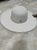 C C Pearl Trim Band Straw Panama Hat UPF 50+ — The Oasis Salon & Boutique