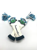 Carolina Mini Tassel Fairway Size -  White w/ Navy & Carolina Blue
