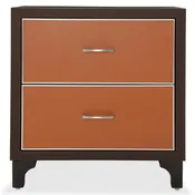 21 Cosmopolitan 2 Drawer Nightstand in Orange/Umber