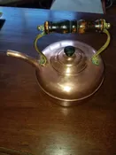 copper kettle with swan neck, wooden handle — Something Special