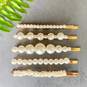 5 PACK SINGLE ROW PEARL CLIPS