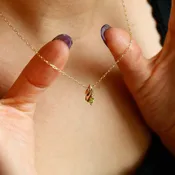 10K Green Stone | Necklace Charm