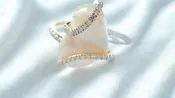 Brilliant Yellow White Opal and Diamond Ring