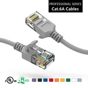 0.75Ft CAT6A UTP Slim Ethernet Network Booted Cable 28AWG Gray (Part Number – ATDS100270GY)