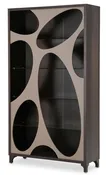 21 Cosmopolitan Curio Side Cabinet in Taupe/Umber
