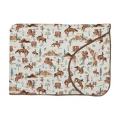 PRE-ORDER Print Fluffle Throw Blanket with Embroidery in Western (Ships March 2027)