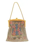 1920s Gold Frame Floral Frame Mesh Bag