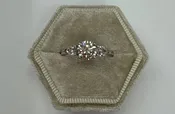 14k White Gold Genuine Lab Grown 1.00 Carat Round Brilliant Cut Diamond Three Stone Ring