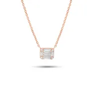 0.38 ct Emerald-Cut Diamond Illusion Pendant Necklace