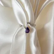 Amethyst and Diamond Pear Shaped Ring