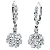 14k White Gold Diamond Dangle Earrings by Jolie Designs