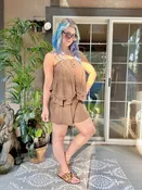 Coastline layered cami top Coconut
