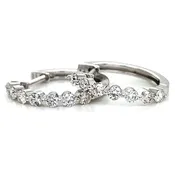 0.35 CTW Round Brilliant Diamond Mini Hoops Set in 18K White Gold