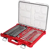 106-Piece Ratchet and Socket Set, 1/4 and 3/8-Inch Drive, SAE and Metric