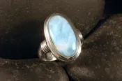 Sterling Silver Larimar Oval Ring — Designs By S&R