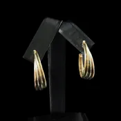 14K Tri-Color Gold Hoop Earrings — Trésor